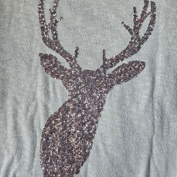 BETHANY MOTA x Aeropostale Deer Sequin Long Sleeve Top XS Cabincore - Picture 6 of 7